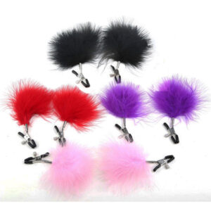 Feather Nipple Clamps Shaking Stimulate Breast Clip Unisex Enjoyments