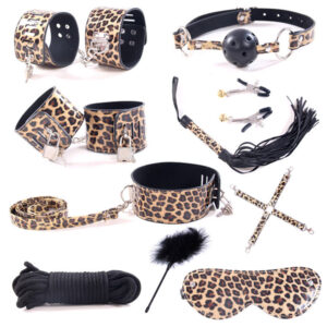 Restraints toys BDSM Leopard Skin Leather