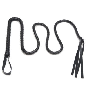 Leather Snake Whip Riding Crop Flogger Queen flirting Game Toy Black 81inch