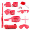 Red Leather Bondage set Restraints toys