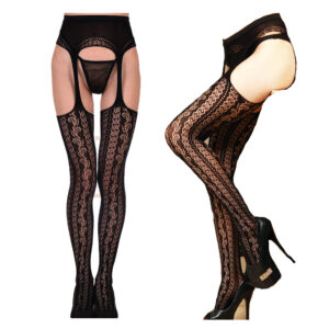 Cytherea Sexy Lace Pantyhose Tights Garter Belt Lady Stockings  Black 6055