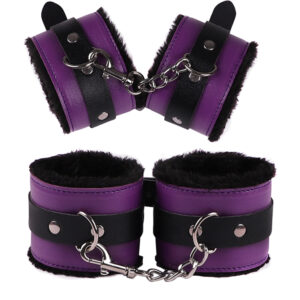 Cytherea Classic Leather 10PC Bondage set Restraints toys BDSM Black & Purple Leather