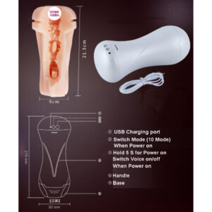 USB Charging Masturbators Soft Realistic Vagina & girl Moaning Pussy Masturbation Sex Toy for Men