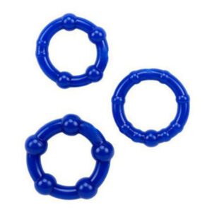Cytherea Sun Silicone Penis Cock Ring With Beads For Men L-M-S 3 PK Set