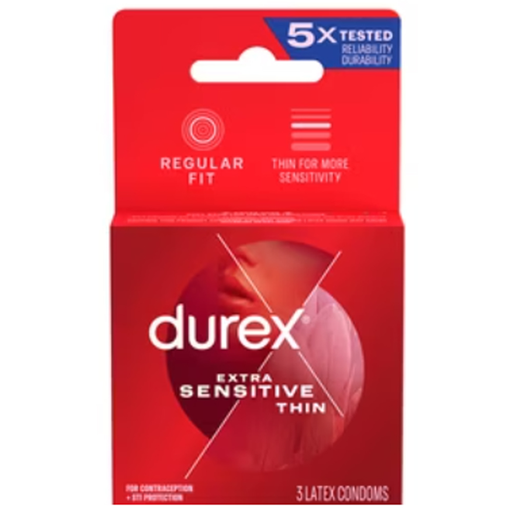 Durex Extra Sensitive Lubricated Ultra Thin Premium Condoms (3 Pack)
